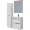 Тумба LEMARK BUNO 60 см под раковину, подвесная/напольная, 2 ящика, белый глянец LM04B60T