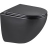 Унитаз LEMARK GLAZER подвесной, безободковый, сиденье микролифт, смыв вихревой Торнадо 3,0, черный матовый 9612004